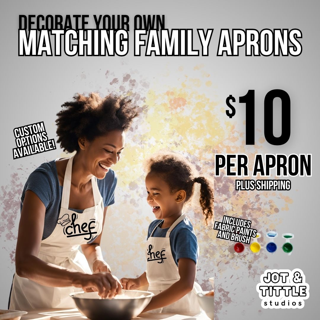 Matching Family Aprons with Fabric Paint