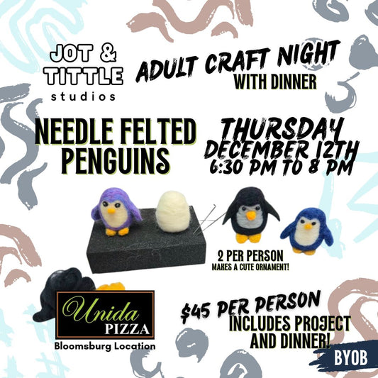 DIY Needled Felted Penguins - With Dinner